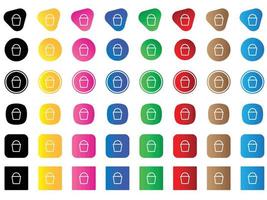 bucket icon . web icon set . icons collection. Simple vector illustration.