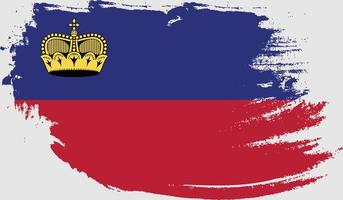 bandera de liechtenstein con textura grunge vector