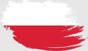 Polan flag with grunge texture vector