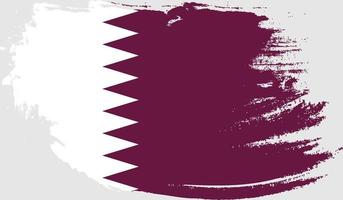 Qatar flag with grunge texture vector