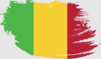 Mali flag with grunge texture vector