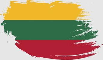 Lithuania flag with grunge texture vector