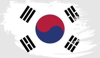 South Korea flag with grunge texture vector