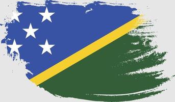 Solomon Islands flag with grunge texture vector