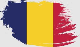 Chad flag with grunge texture vector