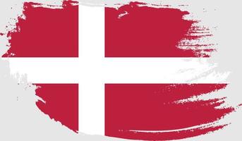 Denmark flag with grunge texture vector