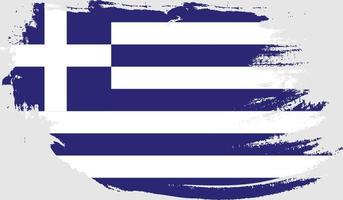 Greece flag with grunge texture vector