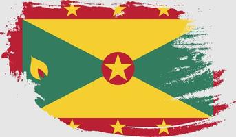Grenada flag with grunge texture vector