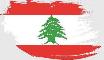 Lebanon flag with grunge texture vector