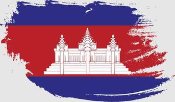 Cambodia flag with grunge texture vector