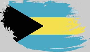 Bahamass flag with grunge texture vector