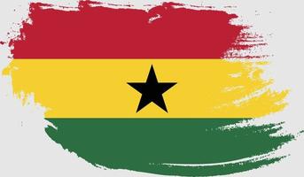 Ghana flag with grunge texture vector