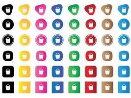 bucket icon . web icon set . icons collection. Simple vector illustration.