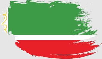 bandera de la república de chechenia con textura grunge vector