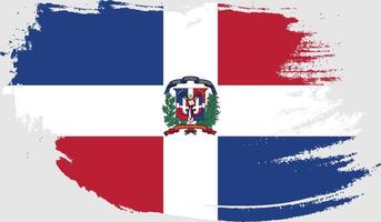 bandera de república dominicana con textura grunge vector