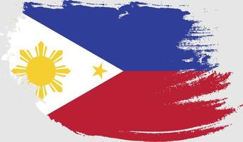 bandera de filipinas con textura grunge vector