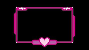 Stream Overlay twitch overlay Love Pink video frame transparent background