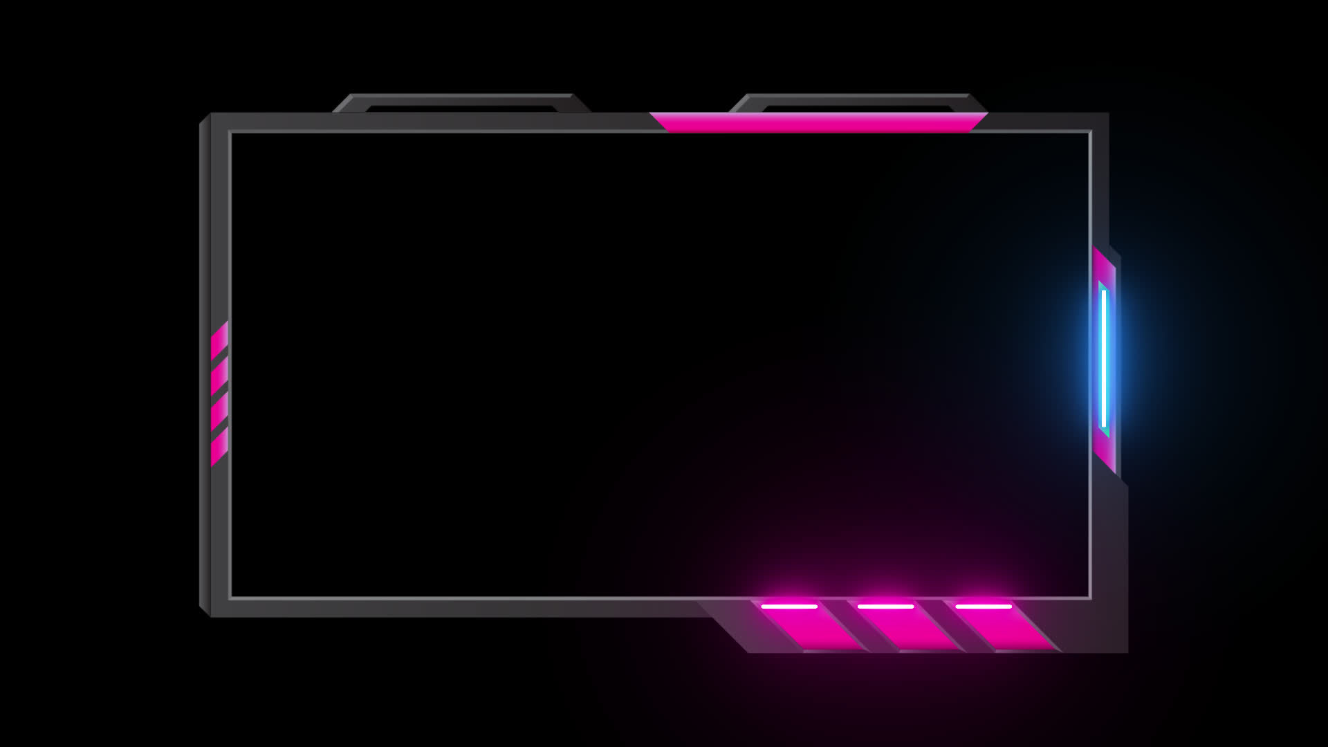 Stream Overlay twitch overlay Black Pink video frame transparent
