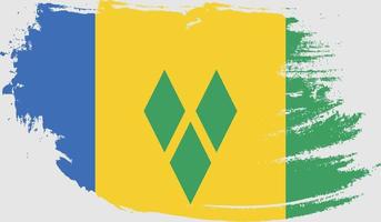 Saint Vincent and the Grenadines flag with grunge texture vector