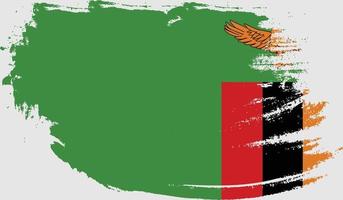 Zambia flag with grunge texture vector