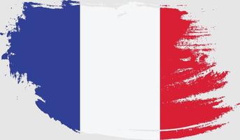 bandera de francia con textura grunge vector