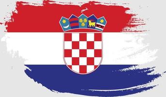 Croatia flag with grunge texture vector