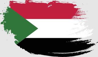 Sudan flag with grunge texture vector