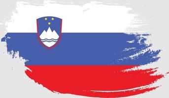 Slovenia flag with grunge texture vector