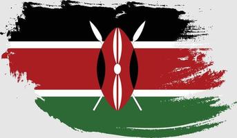 Kenya flag with grunge texture vector