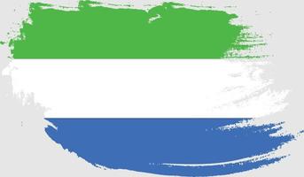 Sierra Leone flag with grunge texture vector