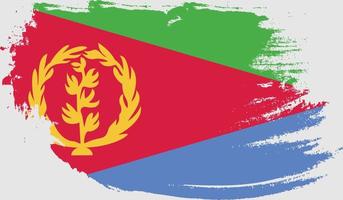 bandera de eritrea con textura grunge vector