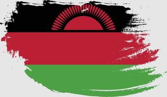 bandera de malawi con textura grunge vector