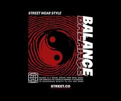 balance for Streetwear and Urban Style t-shirts design, hoodies, etc. vector