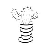 Ilustración de dibujado a mano de vector de boceto de cactus lindo para imprimir o usar como póster, tarjeta o camiseta