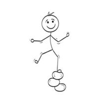 Vector cartoon stick figure or character illustration