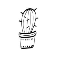 Ilustración de dibujado a mano de vector de boceto de cactus lindo para imprimir o usar como póster, tarjeta o camiseta