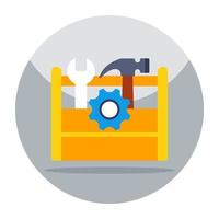 icono de diseño plano del kit de herramientas vector