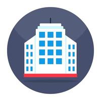 Flat design icon of building vector