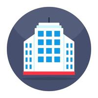 Flat design icon of building vector