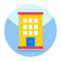 Flat design icon of building vector