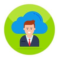 Premium download icon of cloud user vector