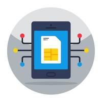 Trendy vector design of mobile sim