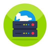 Flat design icon of database network vector