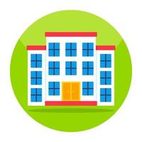 Flat design icon of building vector