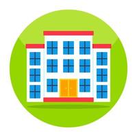 Flat design icon of building vector