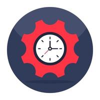 An icon design of time management, clock inside gear vector