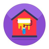 A colored design icon of home painting vector