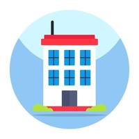 Flat design icon of building vector