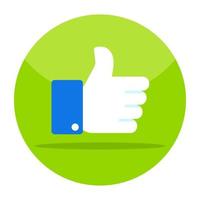 A colored design icon of thumbs up vector