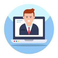 A unique design icon of online businessman vector